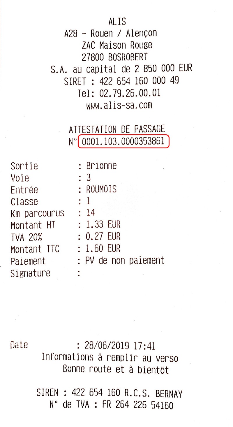 Constatation de non paiement